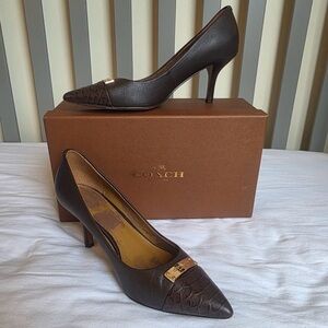 Coach Dark Brown Leather Heels